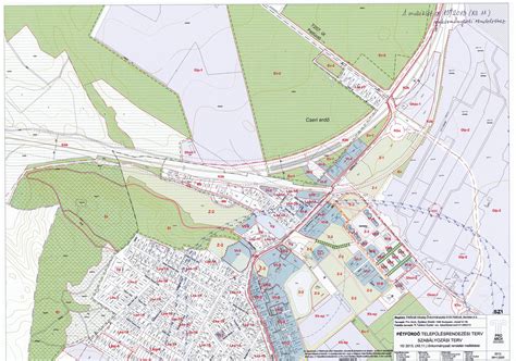 Helyi építési szabályzat térképének részlete