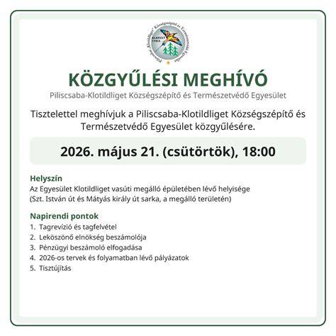 Közgyűlési meghívó és napirend példája