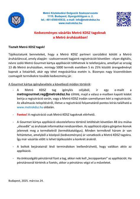 METRO kártya és digitális fiók fontos áttekintő ábra