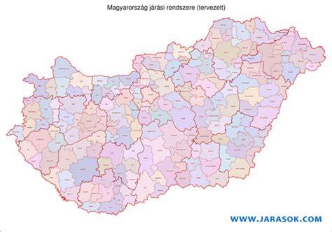 Mapka: Magyarország járási hivatalaiban intézendő lakcímbejelentés