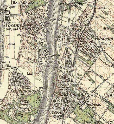 Göd kataszteri térkép 1883 - részlet a Gödi-szigettel
