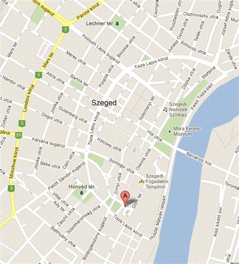 térkép Szeged építési szabályzatának módosított területéről