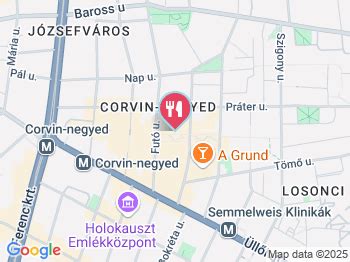 Térkép a Corvin negyed tömegközlekedési kapcsolatairól