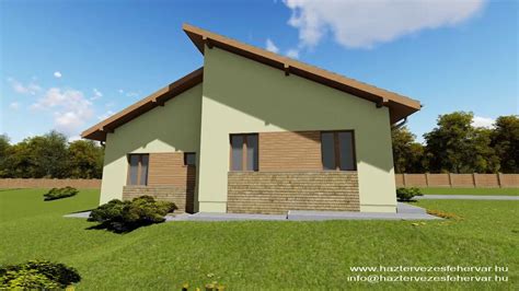 Egyszerű téglalap alaprajzú családi ház látványterve
