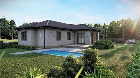 Modern családi ház beépített dupla garázzsal