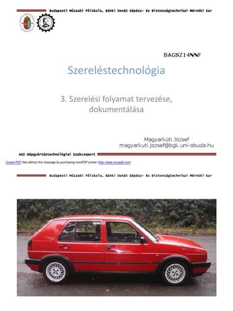 Szerelési folyamat ábrája