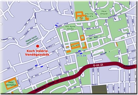 térkép Pécs keleti lakótelepeiről