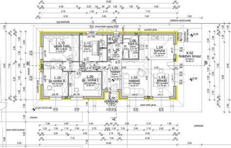 Diagram: exkluzív 3 szoba+nappali családi ház alaprajzának felosztása