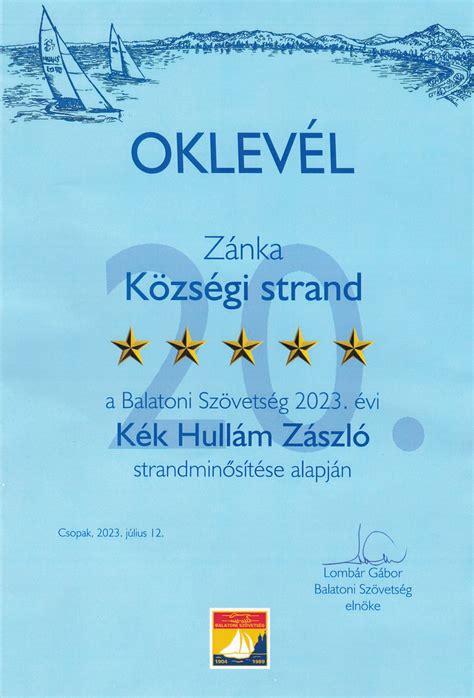 Kék Zászló díjas strand