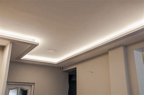 Indirekt LED világítás gipszkarton álmennyezetben