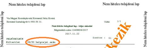 A tulajdoni lapon található helyrajzi szám