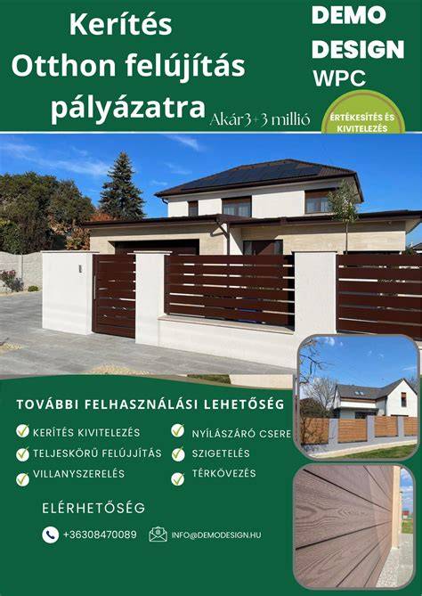 Kerítéstípusok illusztráció: fa, fém, beton, WPC, alumínium