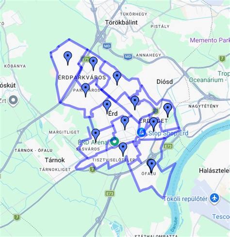 Térkép Érd városáról és környékéről
